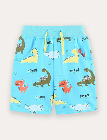 Dinosaur Print Cotton Shorts